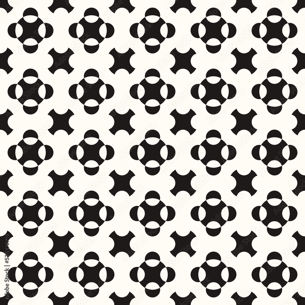 Fototapeta premium Vector Geometric Abstract Seamless Monochrome Pattern Texture Repeating Background