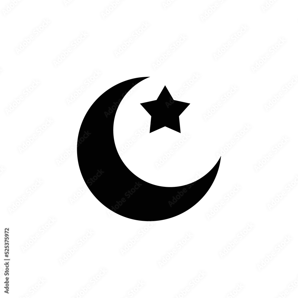 Fototapeta premium Moons. Moon icon simple sign. Crescent moon icon design. Moon and star design illustration. Moon icon vector
