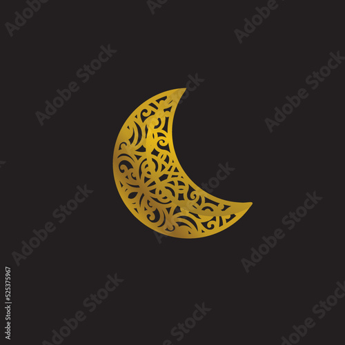 Moons. Moon icon simple sign. Crescent moon icon design vector. Moon craft gold design illustration. Moon icon symbol
