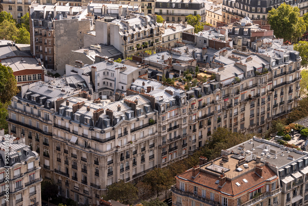 Traditional architecture design of a building complex in Paris