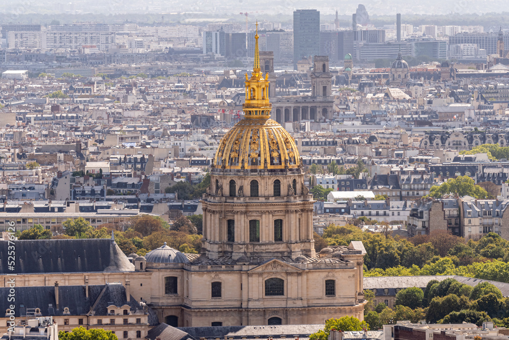 view of the Dome church of Les Invalides in Paris