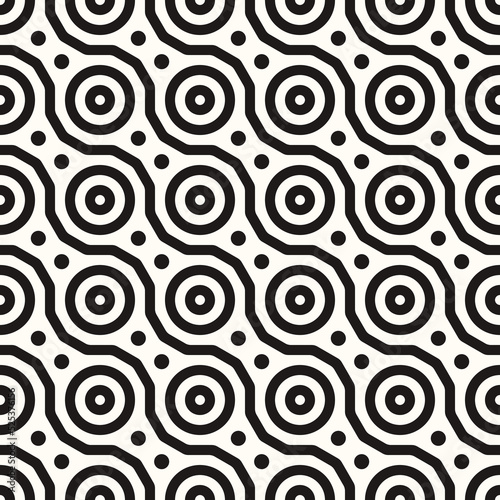 Vector Geometric Abstract Seamless Monochrome Pattern Texture Repeating Background