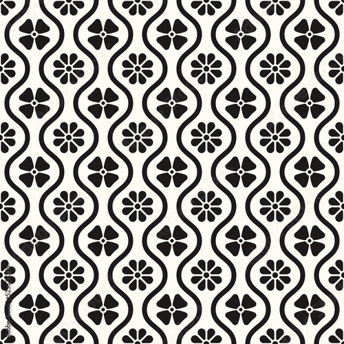 Vector Geometric Abstract Seamless Monochrome Pattern Texture Repeating Background
