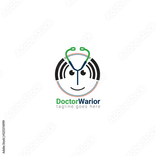 vector logo simple doctor stethoscope combination with wifi signal and circle suitable for pharmaceutical companies