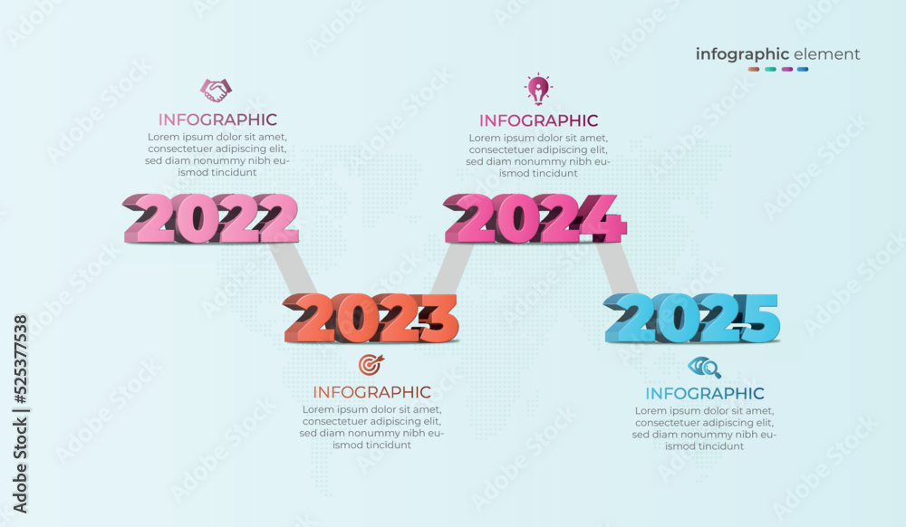 	
Four year option 3d infographic design