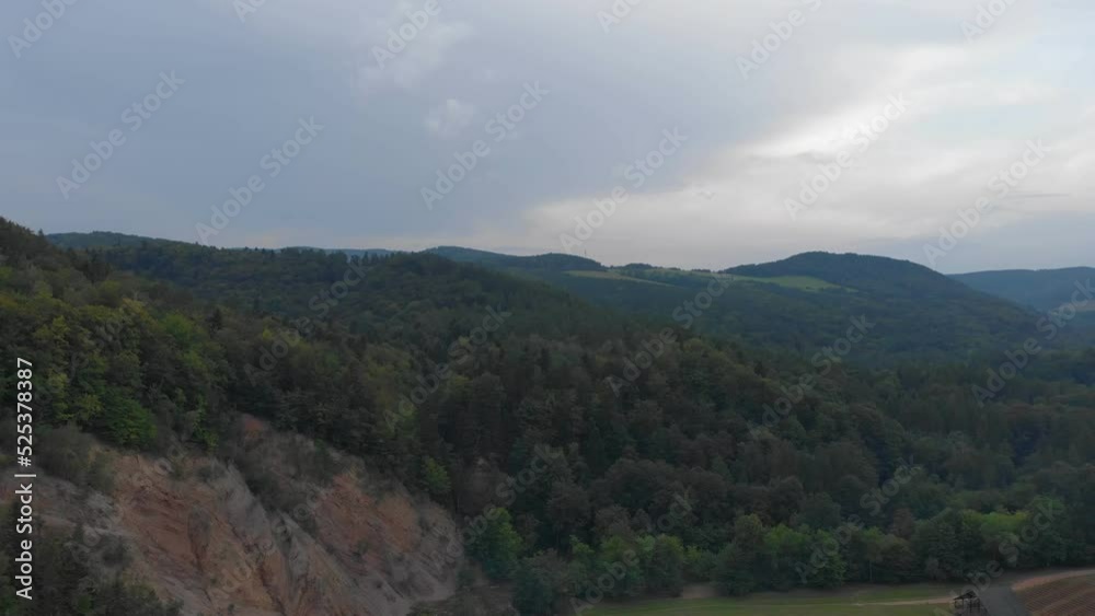 Mountain slope covered with forest. Subcarpathian region, Poland. Bird's-eye view. Mountain slope covered with forest. Subcarpathian region, Poland. Bird's-eye view.