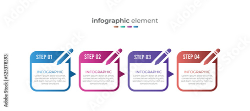 Gradient business timeline infographic idea with four option