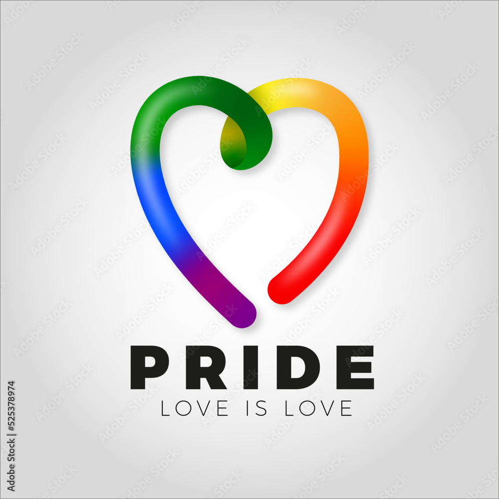 Gradient heart with lgtbiq flag colors Gradient heart with lgtbiq flag colors