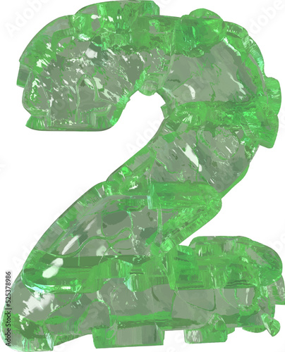 Mojito colored chipped ice number 