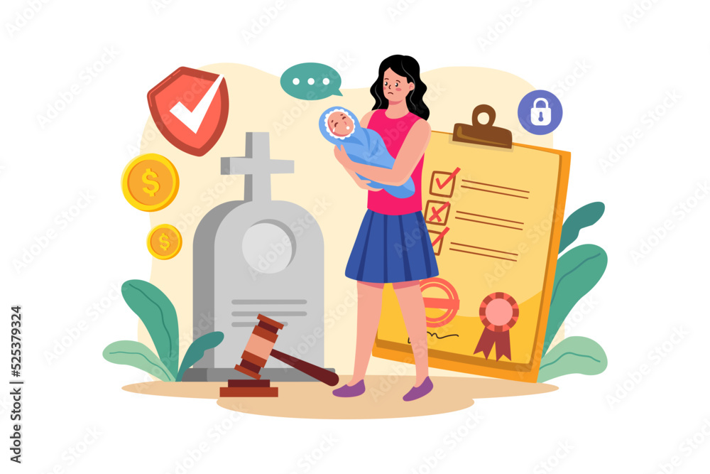 Insurance Services Illustration concept on white background