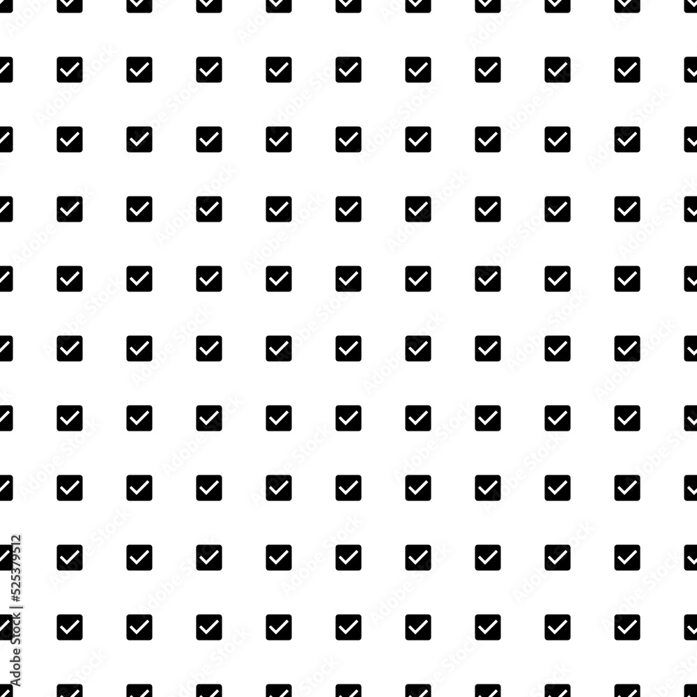 Square seamless background pattern from geometric shapes. The pattern is evenly filled with big black checkbox symbols. Vector illustration on white background
