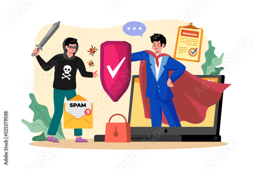 Insurance Services Illustration concept on white background