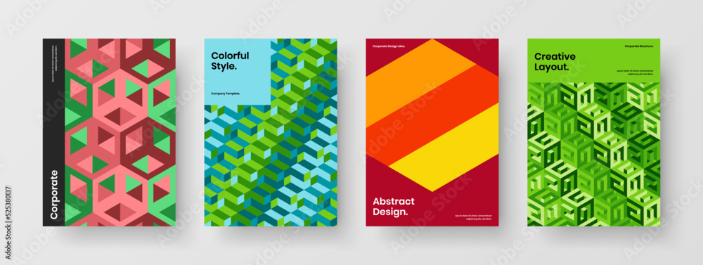 Obraz premium Modern banner vector design layout set. Clean mosaic hexagons placard concept bundle.