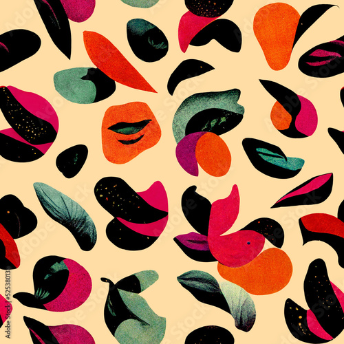 Abstract shapes pattern, seamless, colorful 
