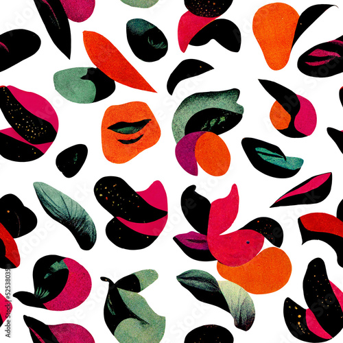 Abstract shapes pattern, seamless, colorful 