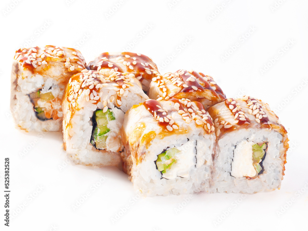 Rolls sushi delicios ready to at white background isolated japanese food Rolls sushi delicios ready to at white background isolated japanese food