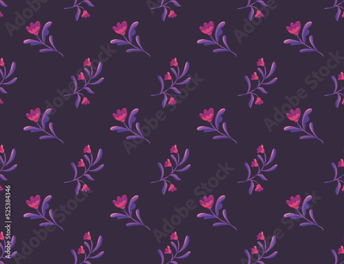 Elegant Floral vector seamless pattern. Delicate botanical wallpaper. Repeatable background with leaves.