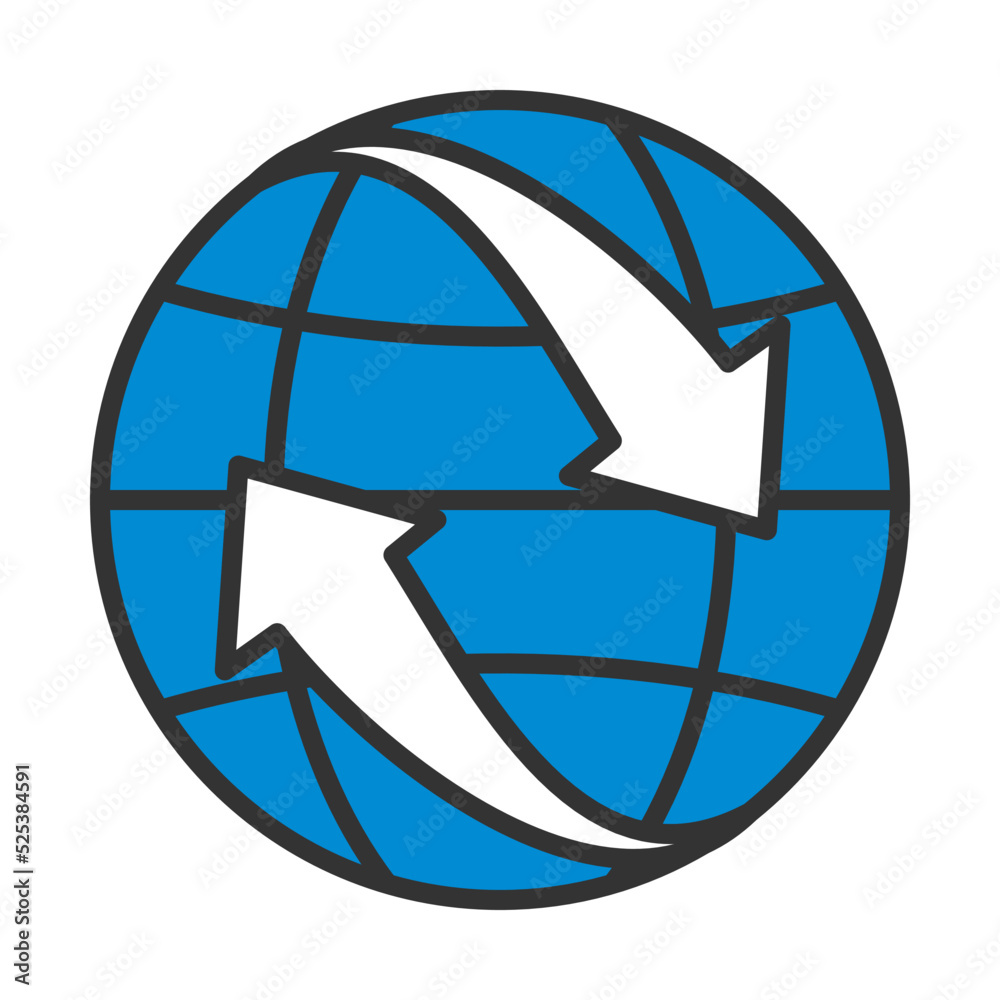 Icon Of Globe With Arrows Icon Of Globe With Arrows