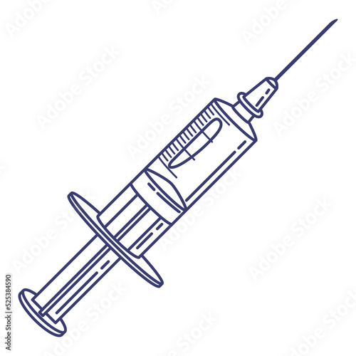 Illustration of syringe. Medical and healthcare item.