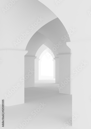 Hall of castle or ancient mosque with columns closeup © alexus