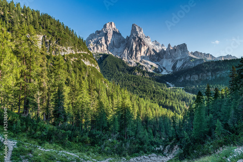 Mountain Cristallo in the Dolomites in northern Italy view from the trail to Lago di Sorapis photo