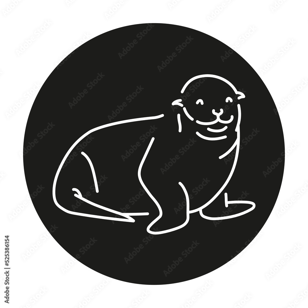 Seal color line illustration. Marine mammals. Seal color line illustration. Marine mammals.