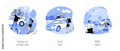 Adventure trip isolated cartoon vector illustrations se