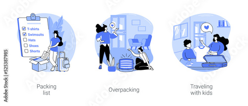 Packing for vacation isolated cartoon vector illustrations se