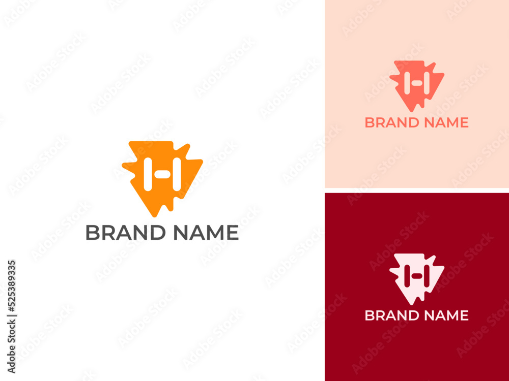 ILLUSTRATION LETTER H SIMPLE MODERN LOGO ICON DESIGN VECTOR