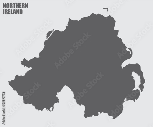 Northern Ireland map silhouette