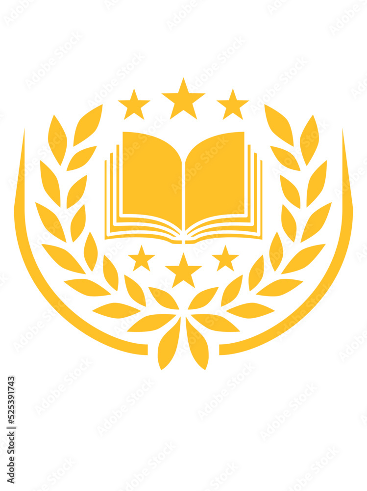 Obraz premium Sterne Lorbeerkranz offenes Buch 