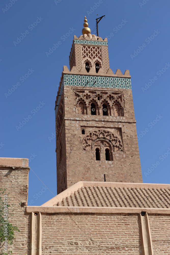 Minaret of the Koutoubia Mosque in Marrakech (Morocco)