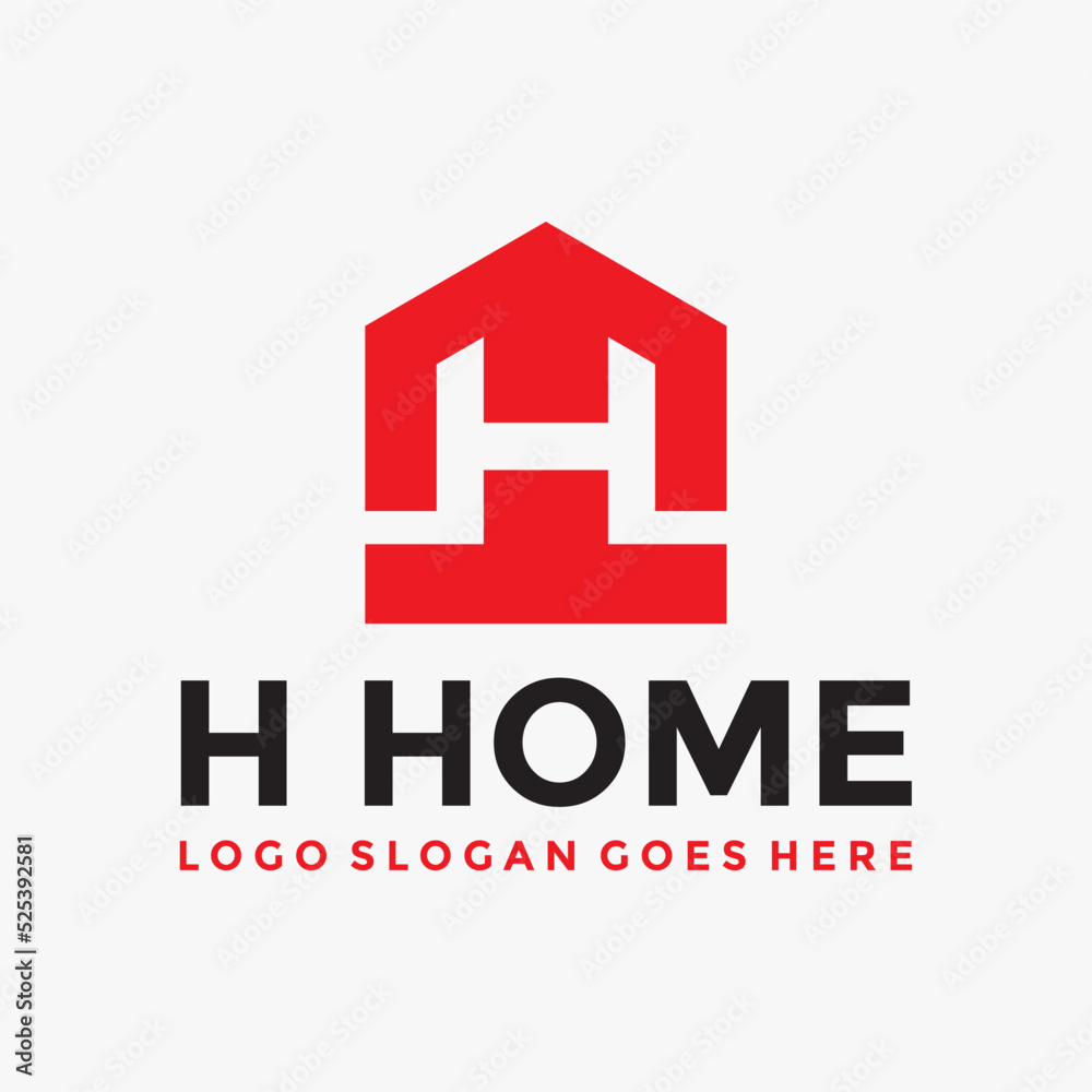 H letter home real estate logo vector image H letter home real estate logo vector image