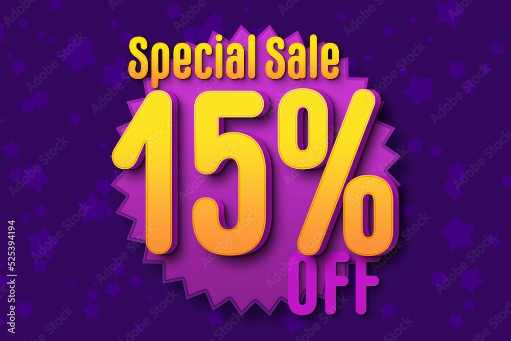 15 fifteen Percent off super sale black friday shopping halftone. special sale