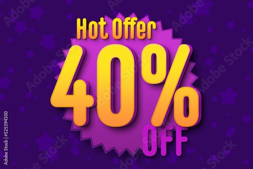 40 forty Percent off super sale black friday shopping halftone. sale special sale