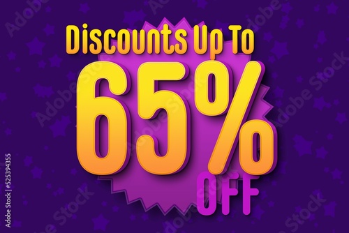 65 sixty-five Percent off super sale black friday shopping halftone. star special sale