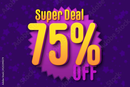 75 seventy-five Percent off super sale black friday shopping halftone. offer hot sale