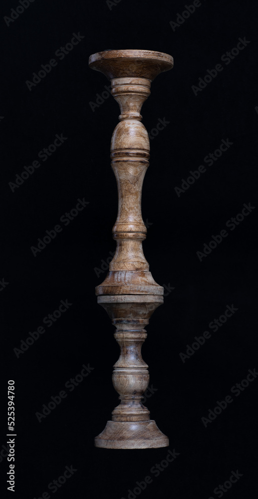 wooden baluster isolated on black background wooden baluster isolated on black background