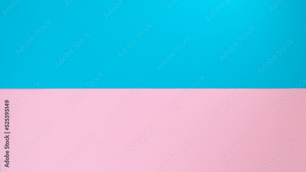 Two-tone background is divided in half - blue and pink