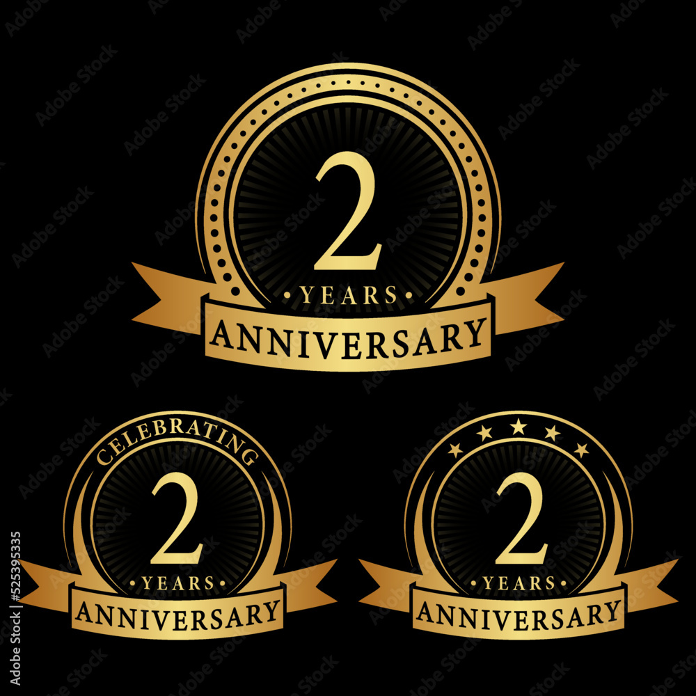 2 years anniversary logo collections. Set of 2nd Anniversary logotype template. Vector and illustration. 2 years anniversary logo collections. Set of 2nd Anniversary logotype template. Vector and illustration.