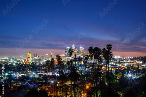 Downtown Los Angeles skyline at sunset © chones