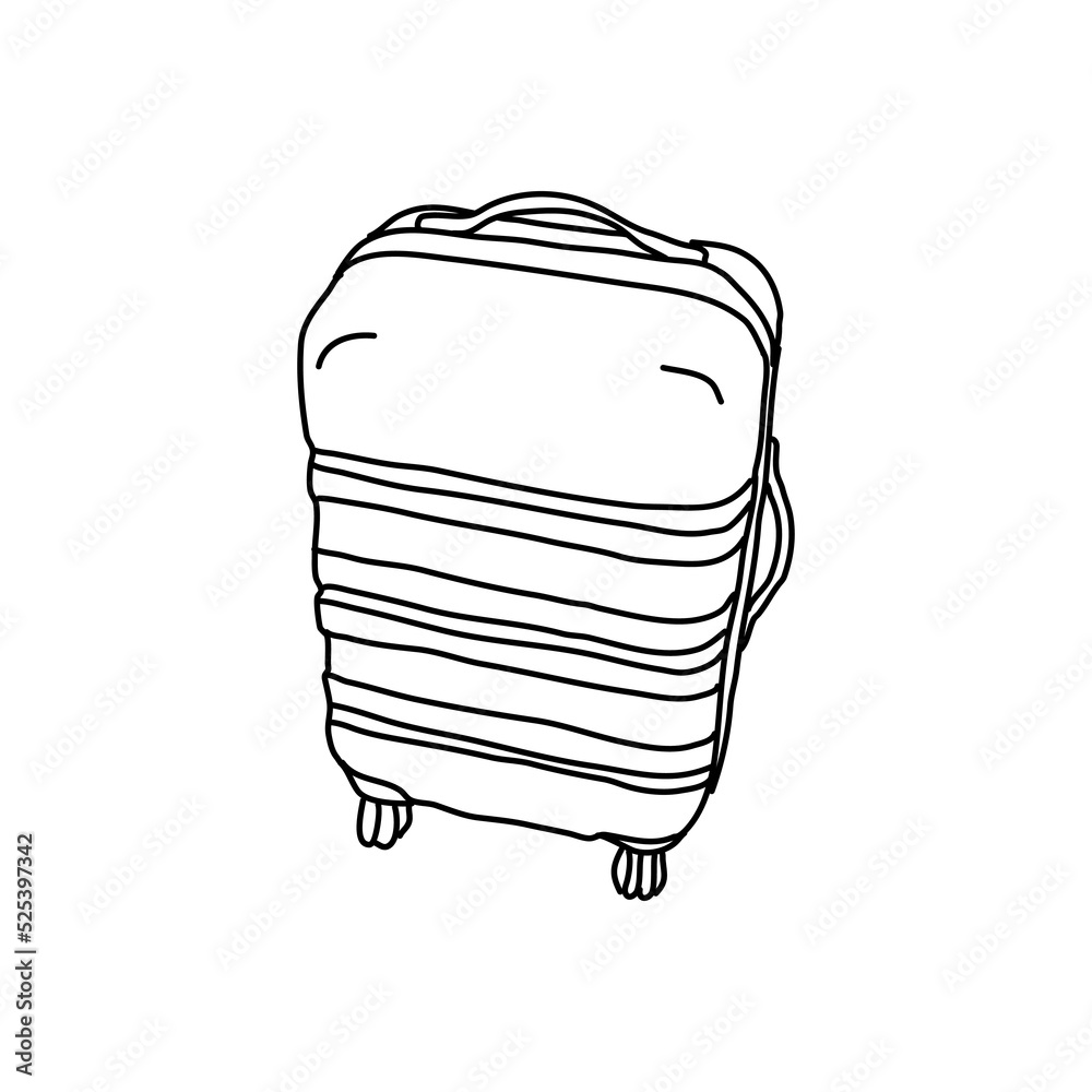 Vector suitcase, bag or backpack for travel. Various types of hand luggage, suitcases and bags