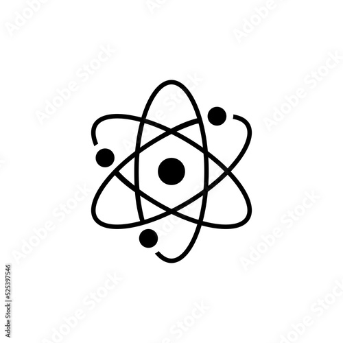 atom icon. molecular atom neutron laboratory symbol. physics science model for UI, web design, app