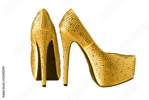 gold shoes isolated photo