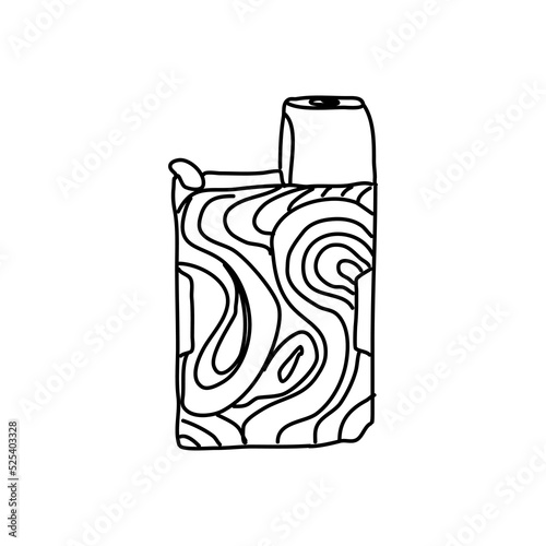 Electronic cigarette, vape. Vape vector tools. Various types of electronic cigarettes, hand drawn in a linear style. For the design of advertisements, brochures, banners and posters.