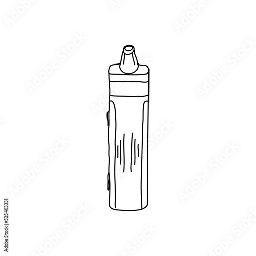 Electronic cigarette, vape. Vape vector tools. Various types of electronic cigarettes, hand drawn in a linear style. For the design of advertisements, brochures, banners and posters.