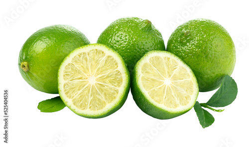 Lime. fruit with a half isolated