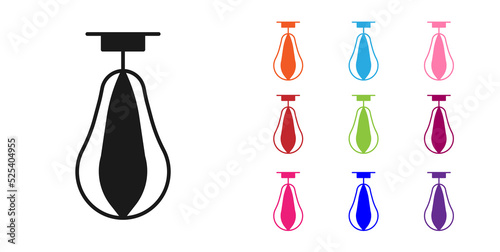 Black Punching bag icon isolated on white background. Set icons colorful. Vector