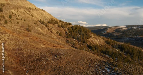 Aerial of the greater Yellowstone area at sunset