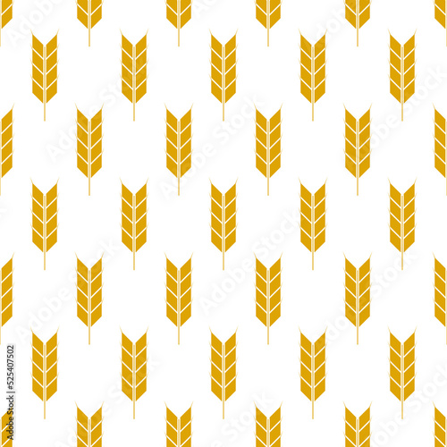 An ear of wheat seamless pattern. Harvest wheat grain. Template organic wheat, bread agriculture and natural eat. Design for print on fabric, wrapping paper, packaging. Vector illustration